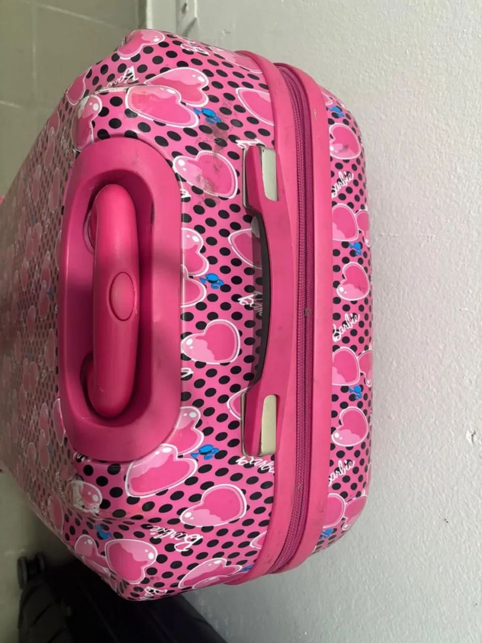 Mala de Viagem infantil 32kg - Rosa Barbie com rodinhas  - Foto 4