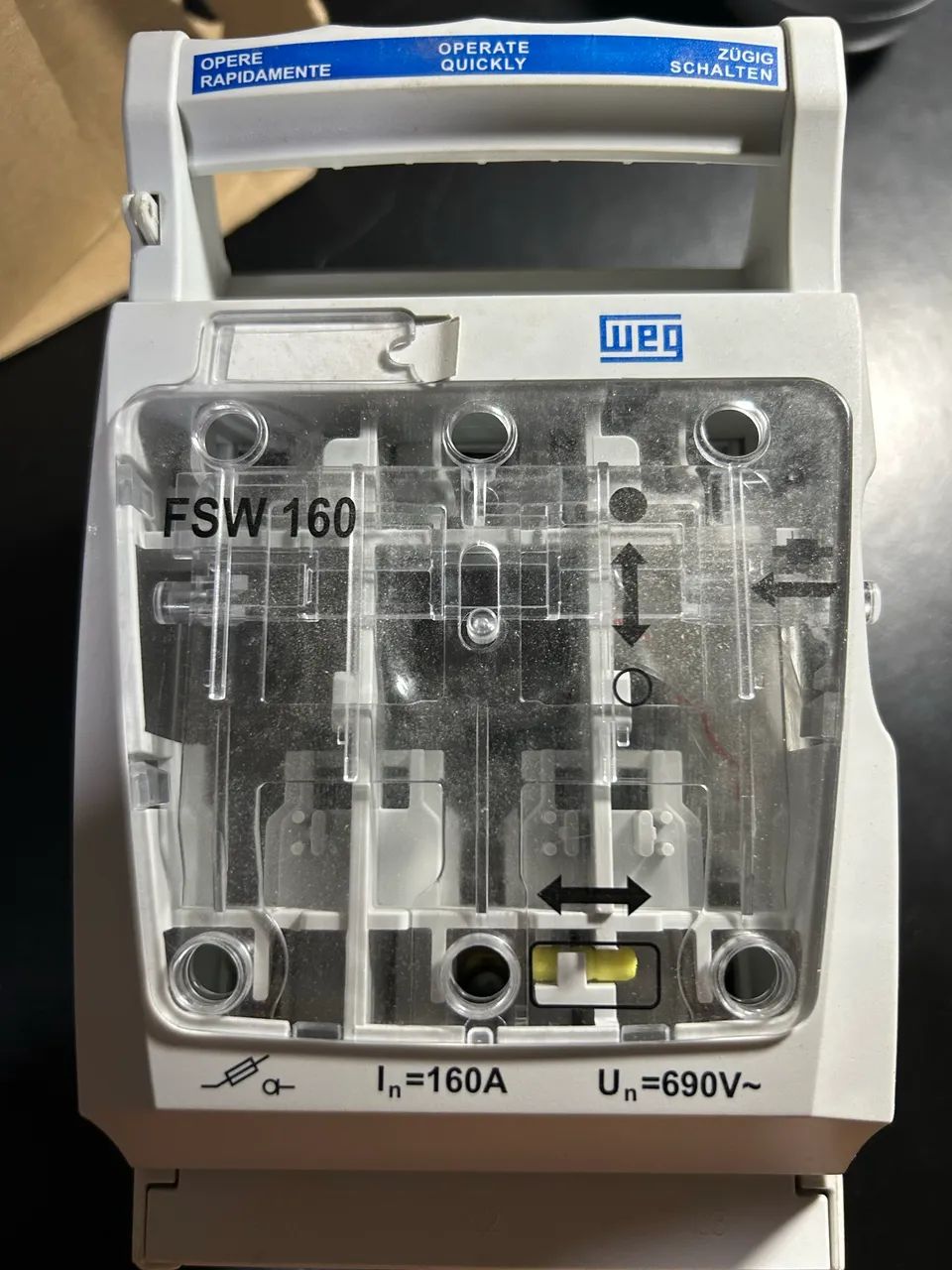 Kit 3 Chaves Seccionadoras Weg Tripolar 160a Nh00 Alavanca Branco