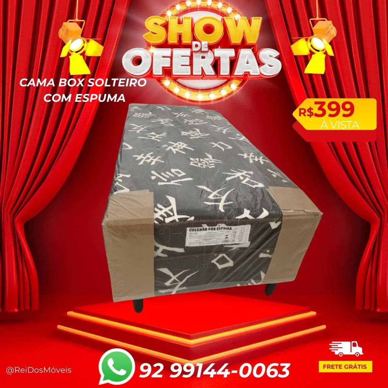 Cama Box solteiro com espuma 