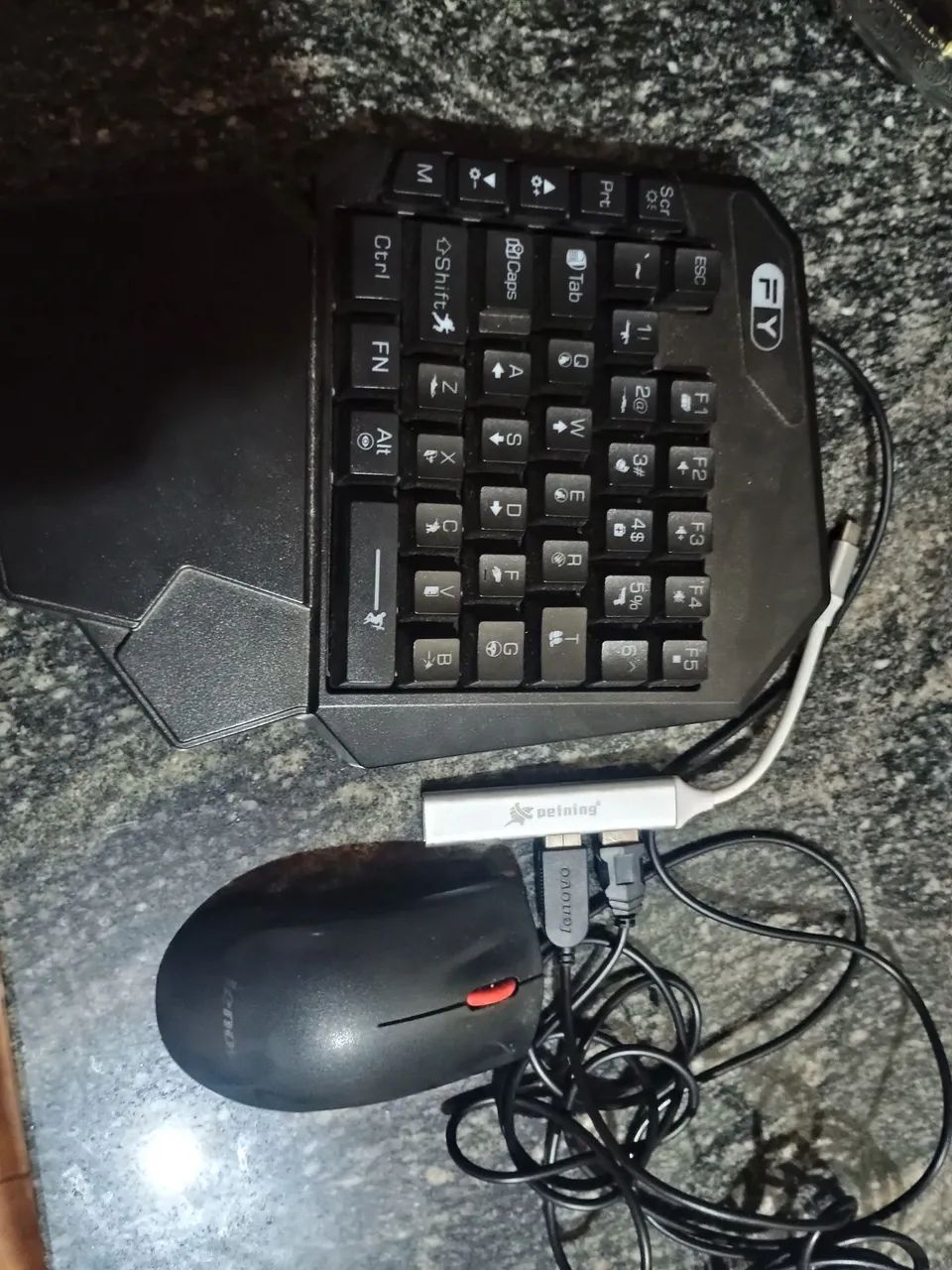 Mini teclado semi mecânico gamer marca fy original com led
