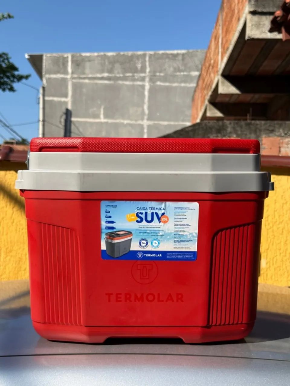 Caixa Térmica Cooler Termolar SUV 20L Cinza/Vermelho (Nova) - Foto 3