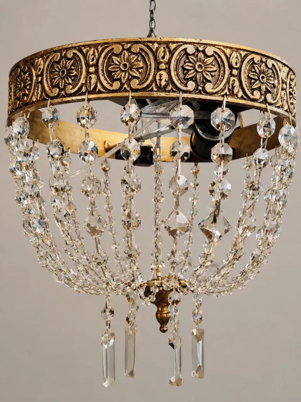 Lustre de Bronze cristais âmbar  - Foto 2