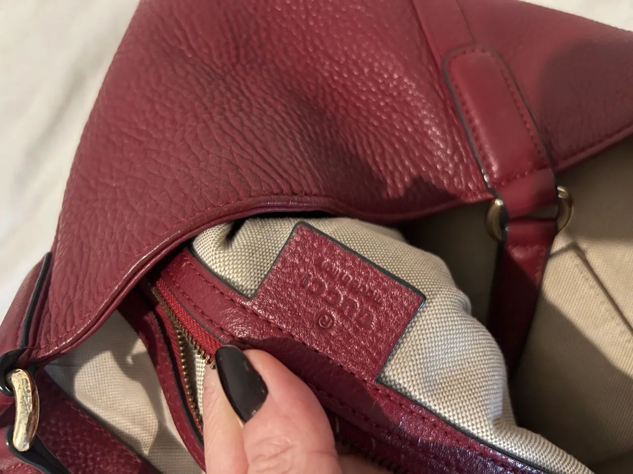Bolsa Tote Gucci Soho Bordo  - Foto 5