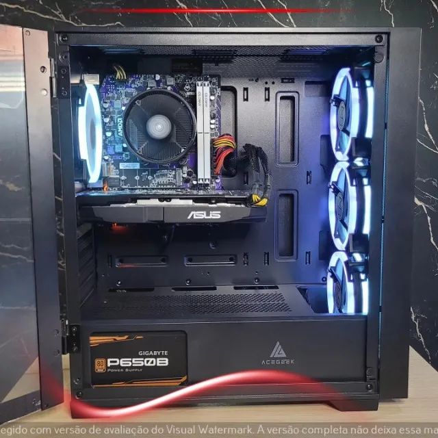 Setup Gamer Ryzen 3 4100, RX 580 8GB, 16GB RAM, SSD 240GB, Gabinete Acegeek - Foto 4