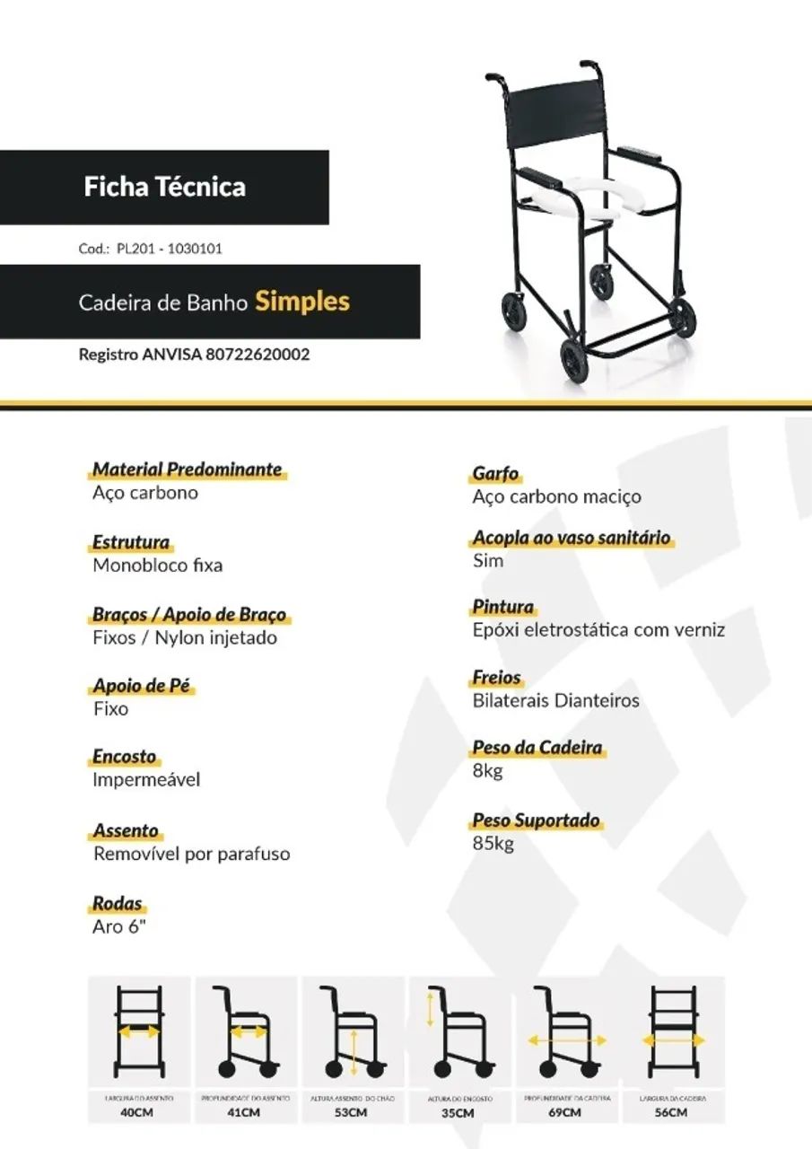 Cadeira de roda para banho nova  - Foto 2