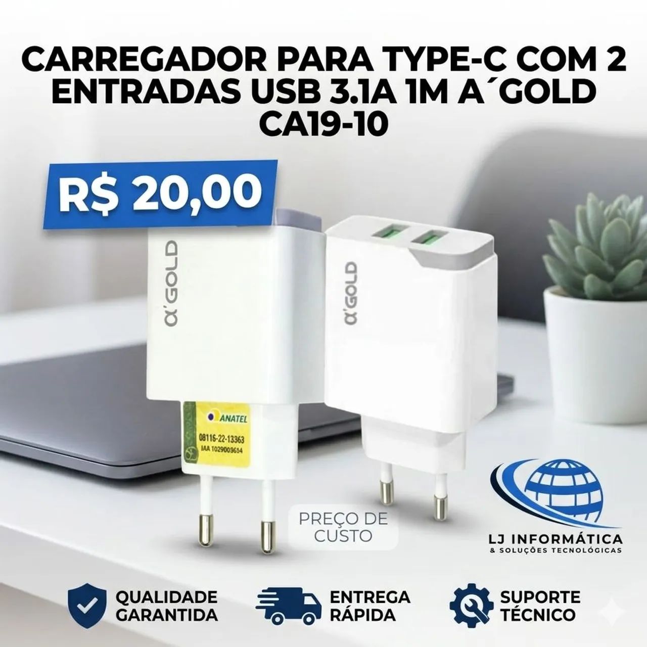 Carregador A'Gold CA19-10