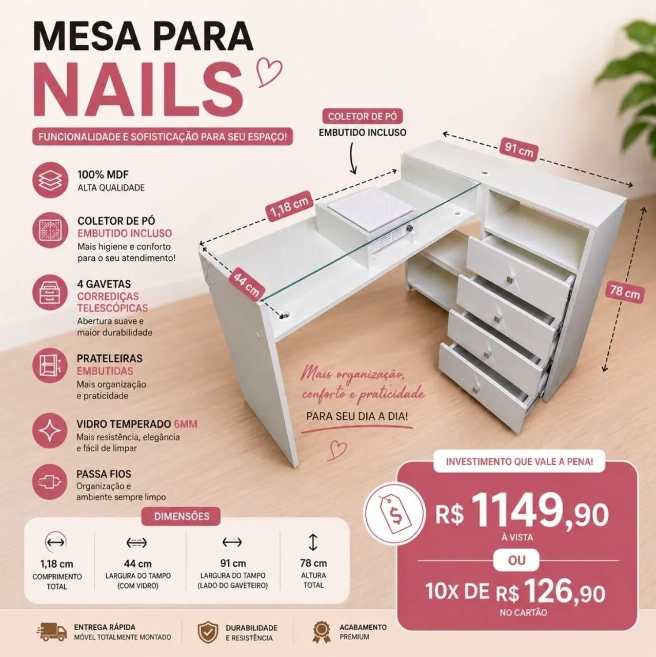 MESA PRA NAIL DESIGNER - Foto 5