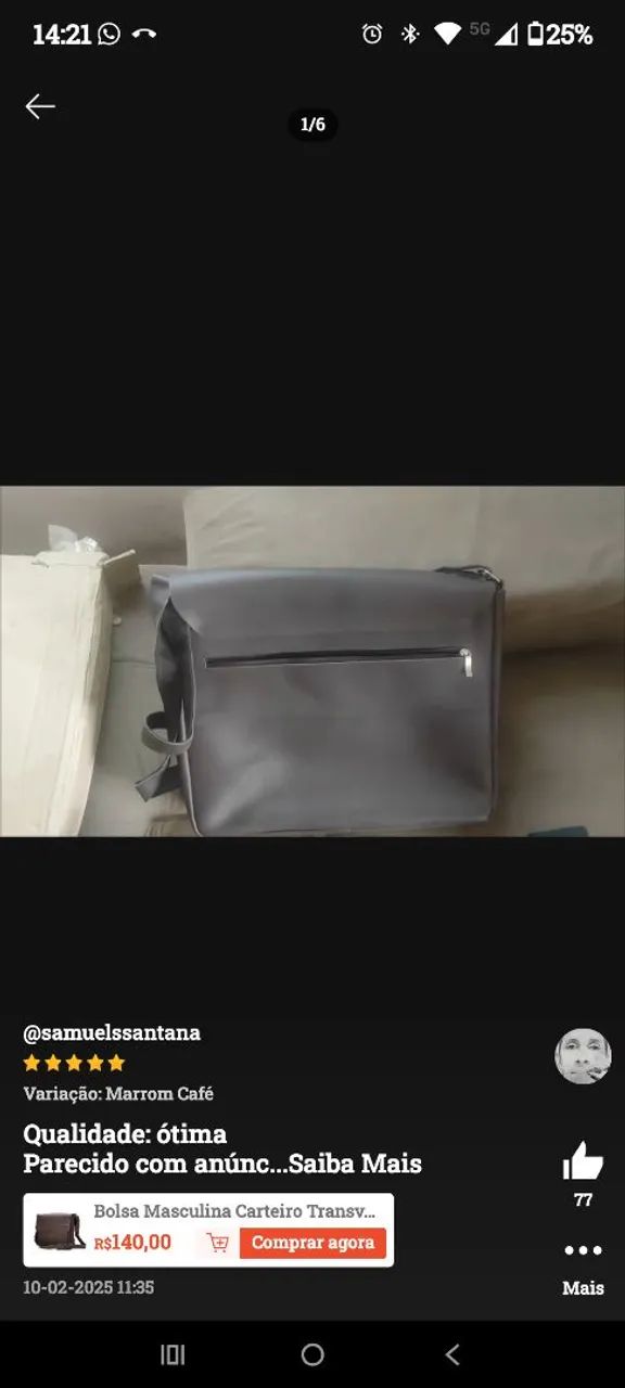 Bolsa de couro  - Foto 5