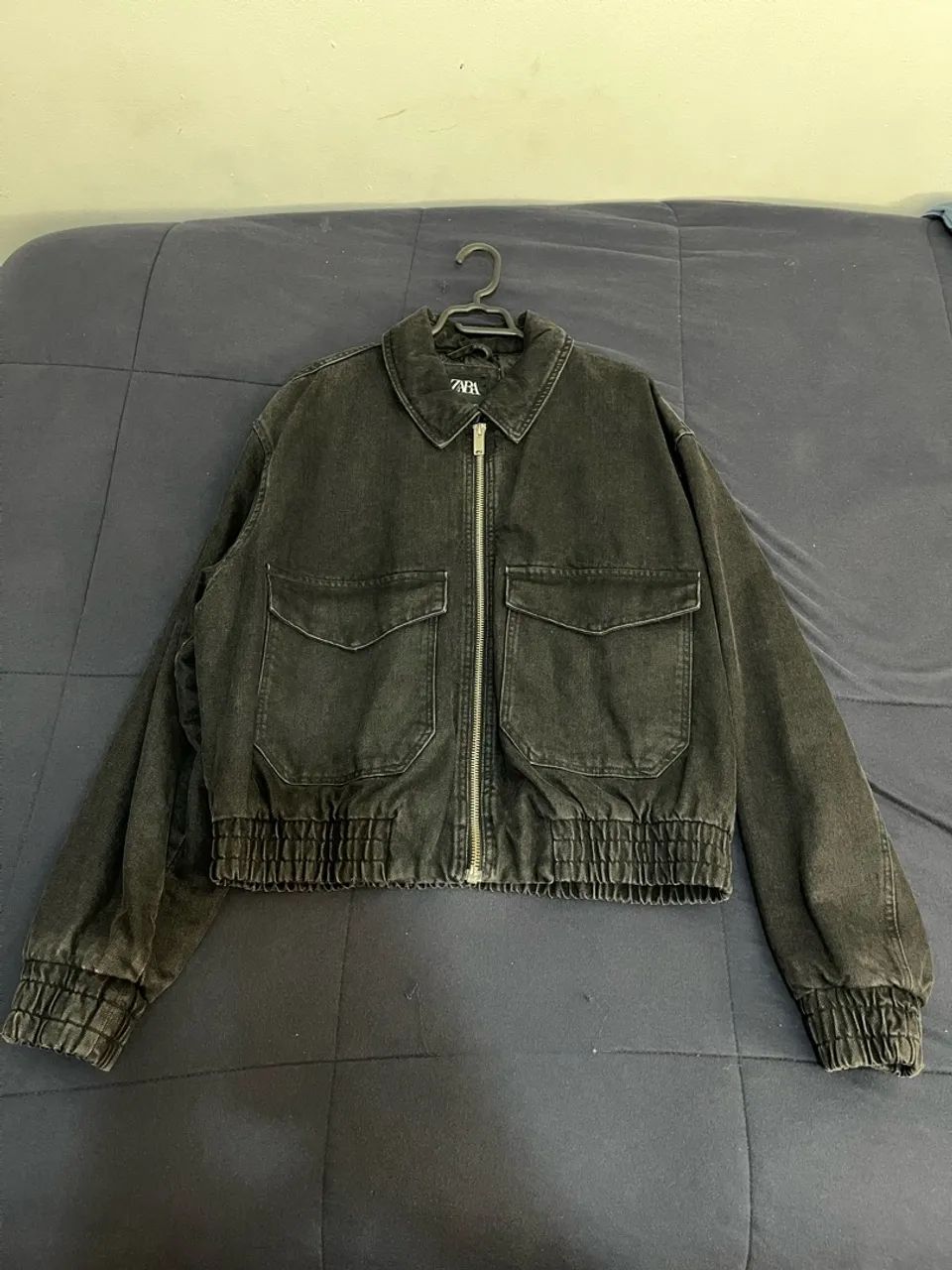 Jaqueta jeans zara boxy acolchoada