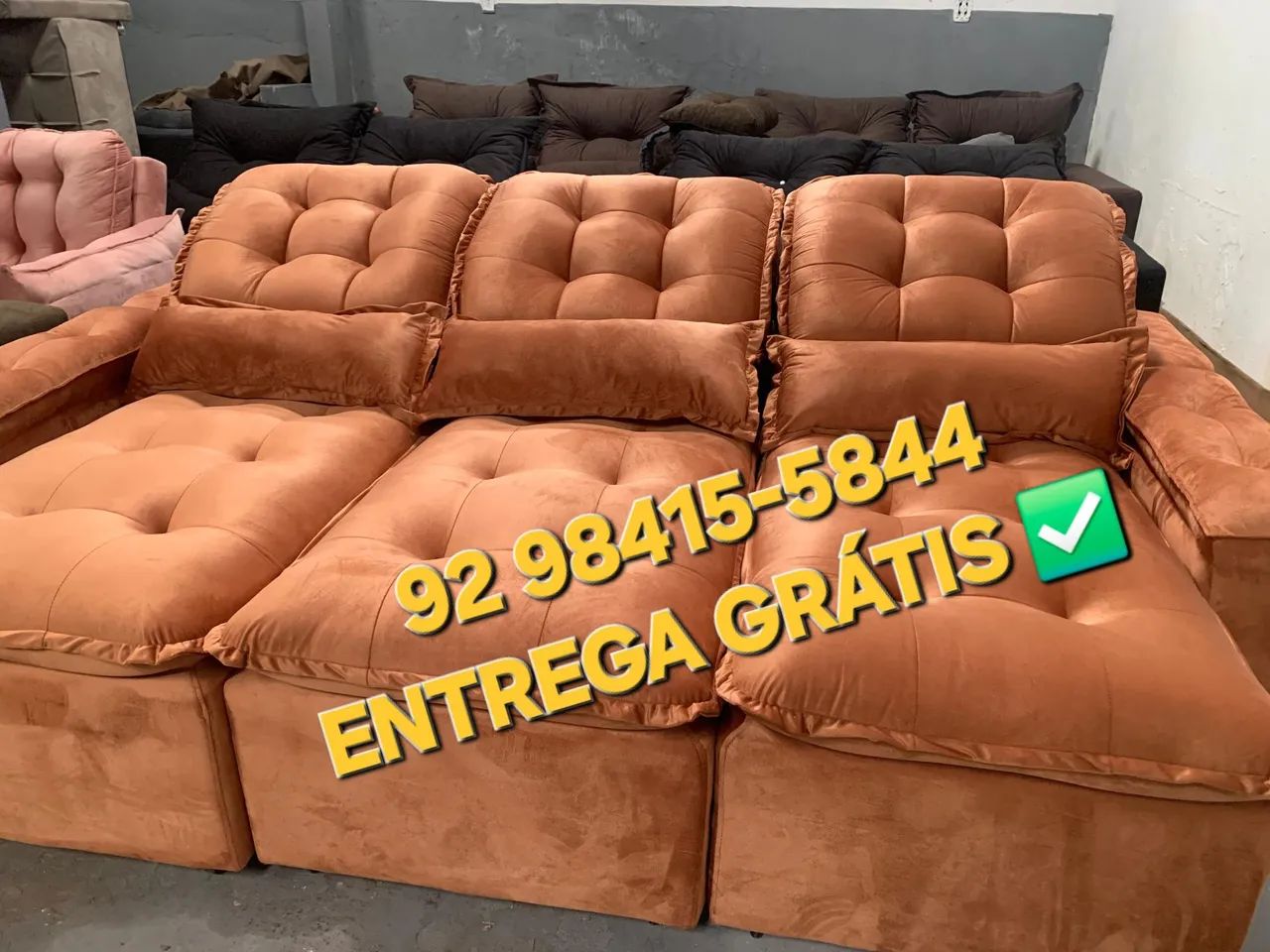 Sofá Retrátil 3 lugares entrega grátis em toda manaus - Foto 4