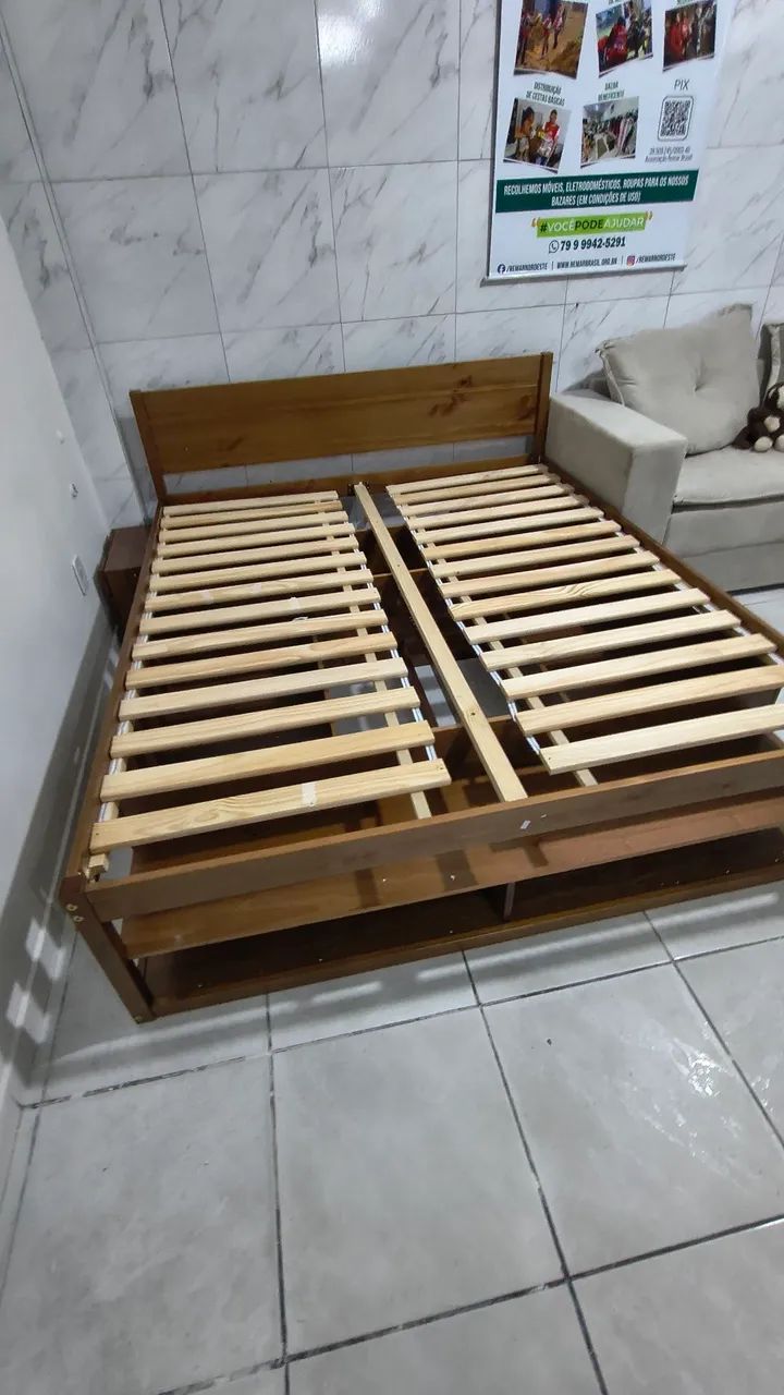 Cama de Casal madeira maciça