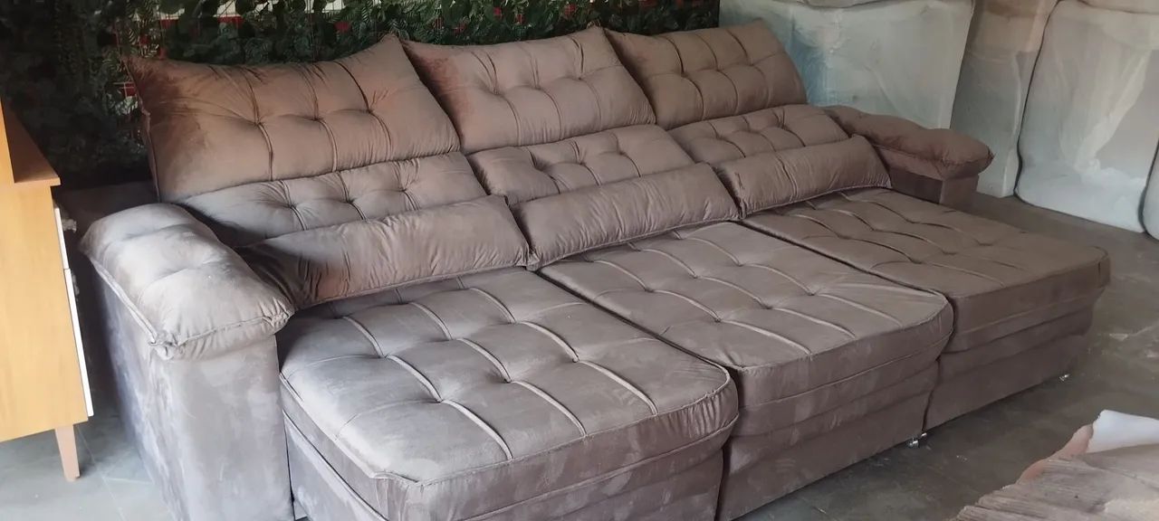 Sofá Retrátil e Reclinável Gigante Queima de Estoque - Foto 2