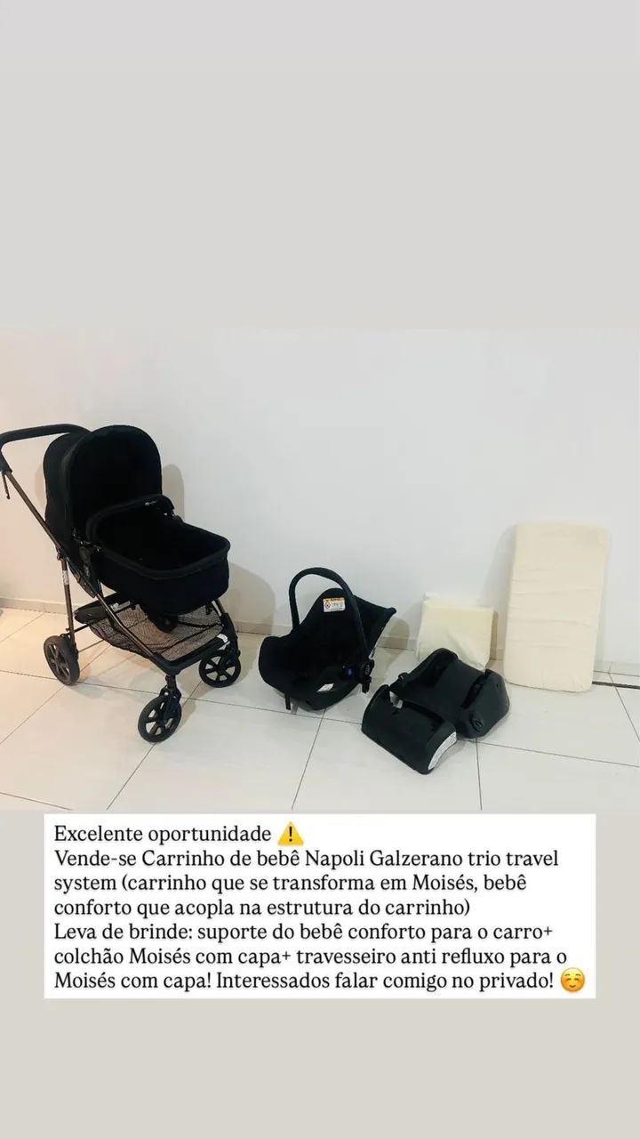 Carrinho de bebê Napoli Galzerano muito Novo - Foto 2
