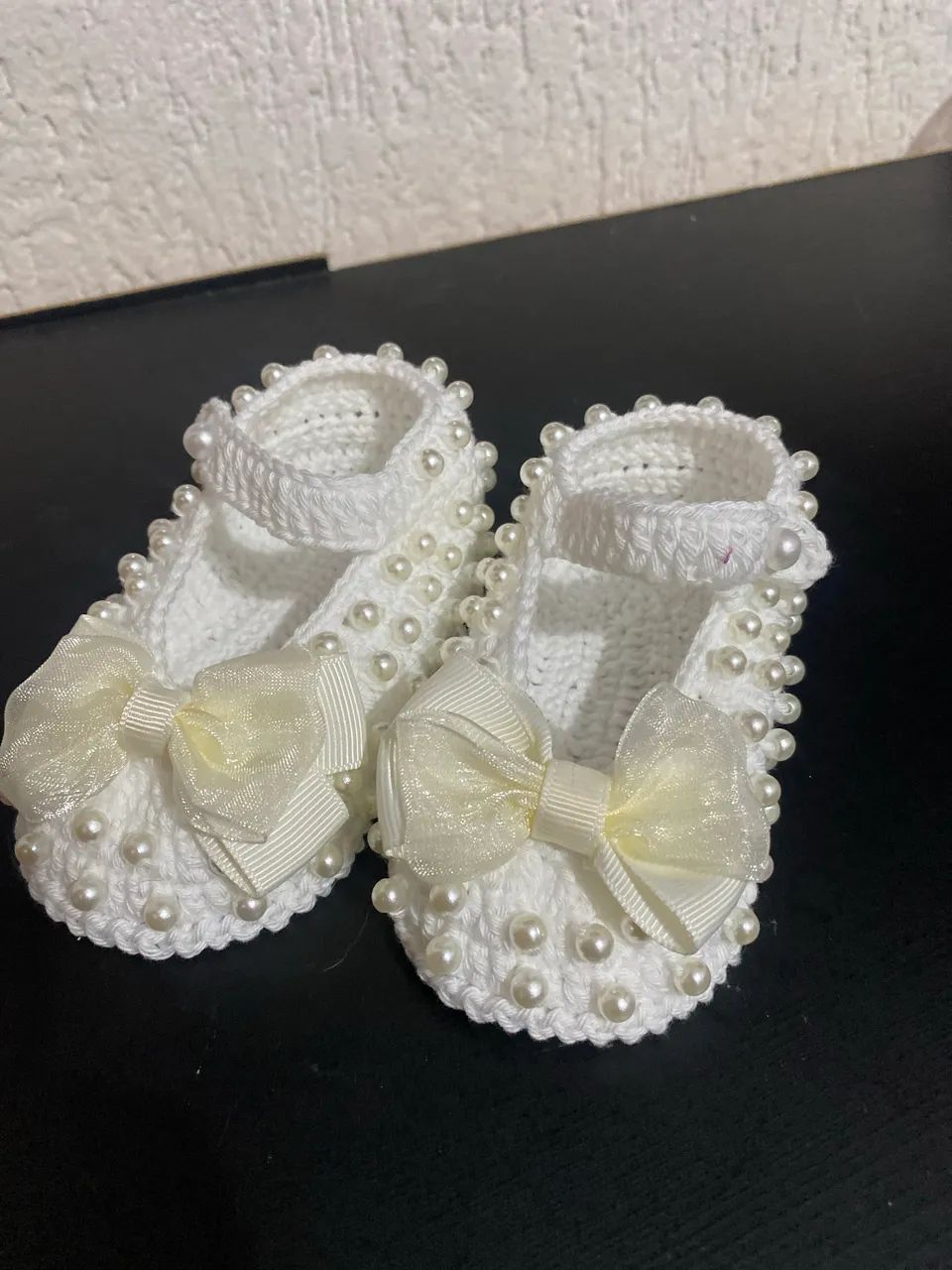 Sapatinho batizado menina de 3 a 6 meses