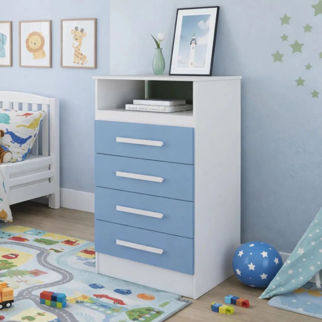 Comoda Infantil Branco Rosa ou Branco Azul  - Foto 2