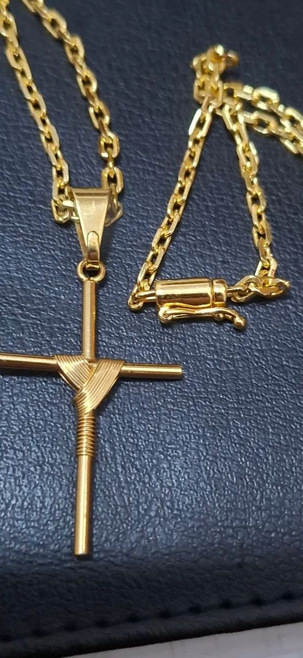 CORDÃO, PULSEIRA E PINGENTE MOEDA ANTIGA banhados  - Foto 3