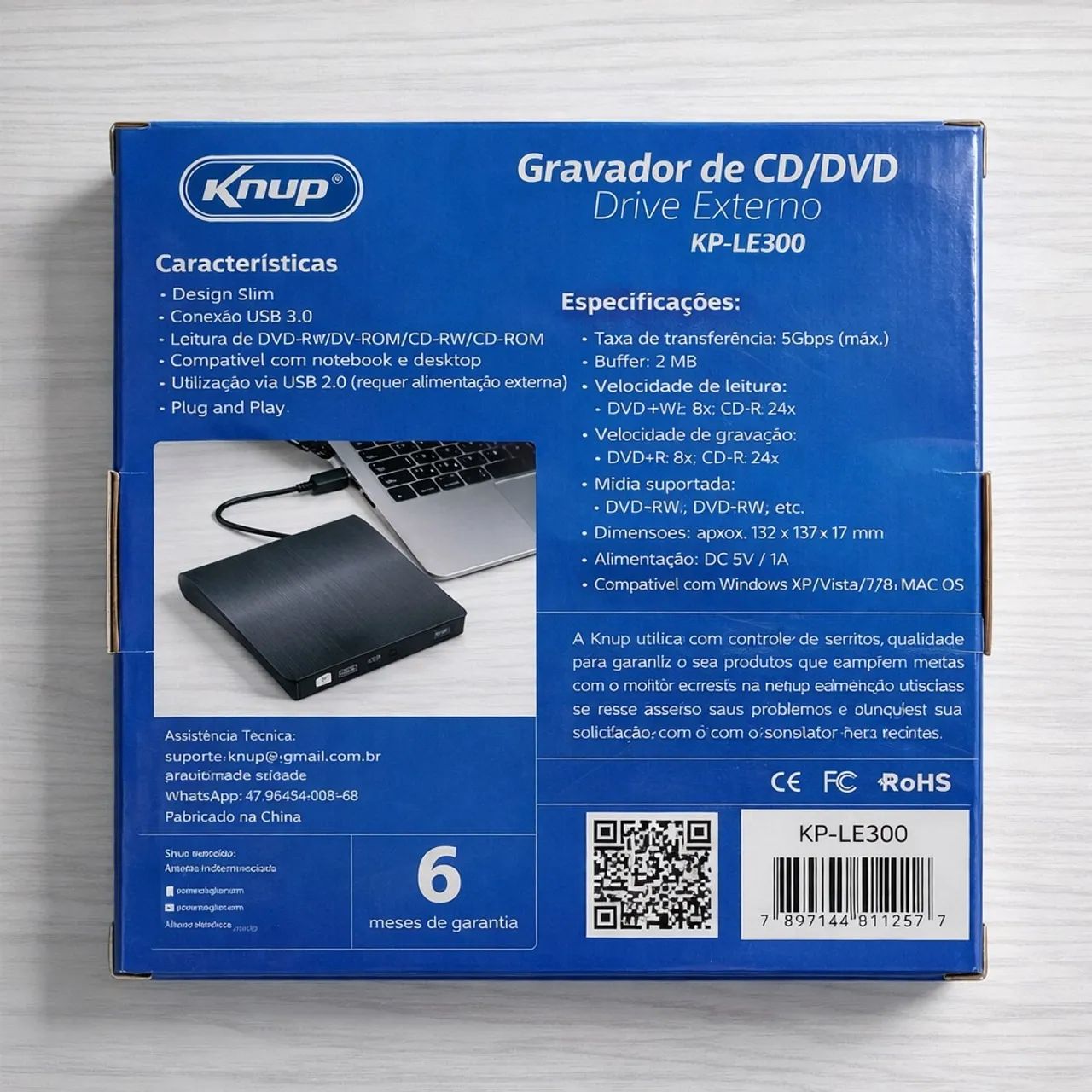 Gravador e Leitor de CD e DVD Externo - Foto 4