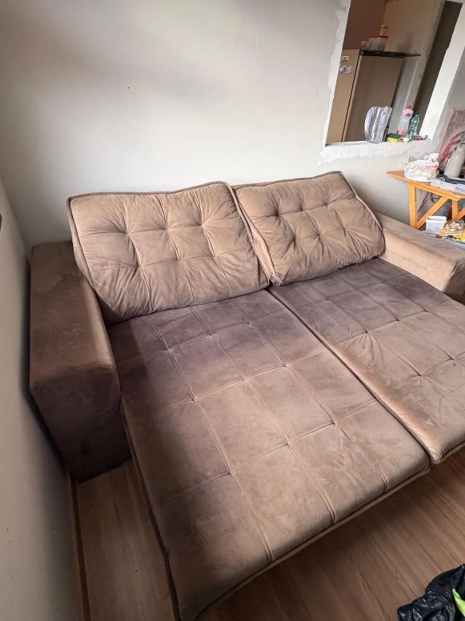 2.30m Brown Reclining and Extendable Sofa / Sofa Bed444757590367938561