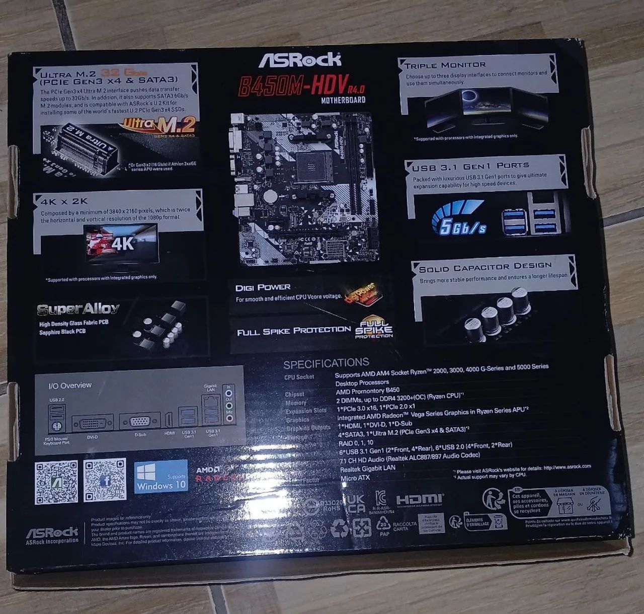 Placa-Mãe B450M AsRock HDV - 4 meses de uso - Excelente (C/ Caixa e acessórios) - Foto 2