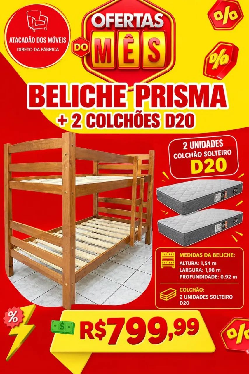 Beliche + 2 colchões 