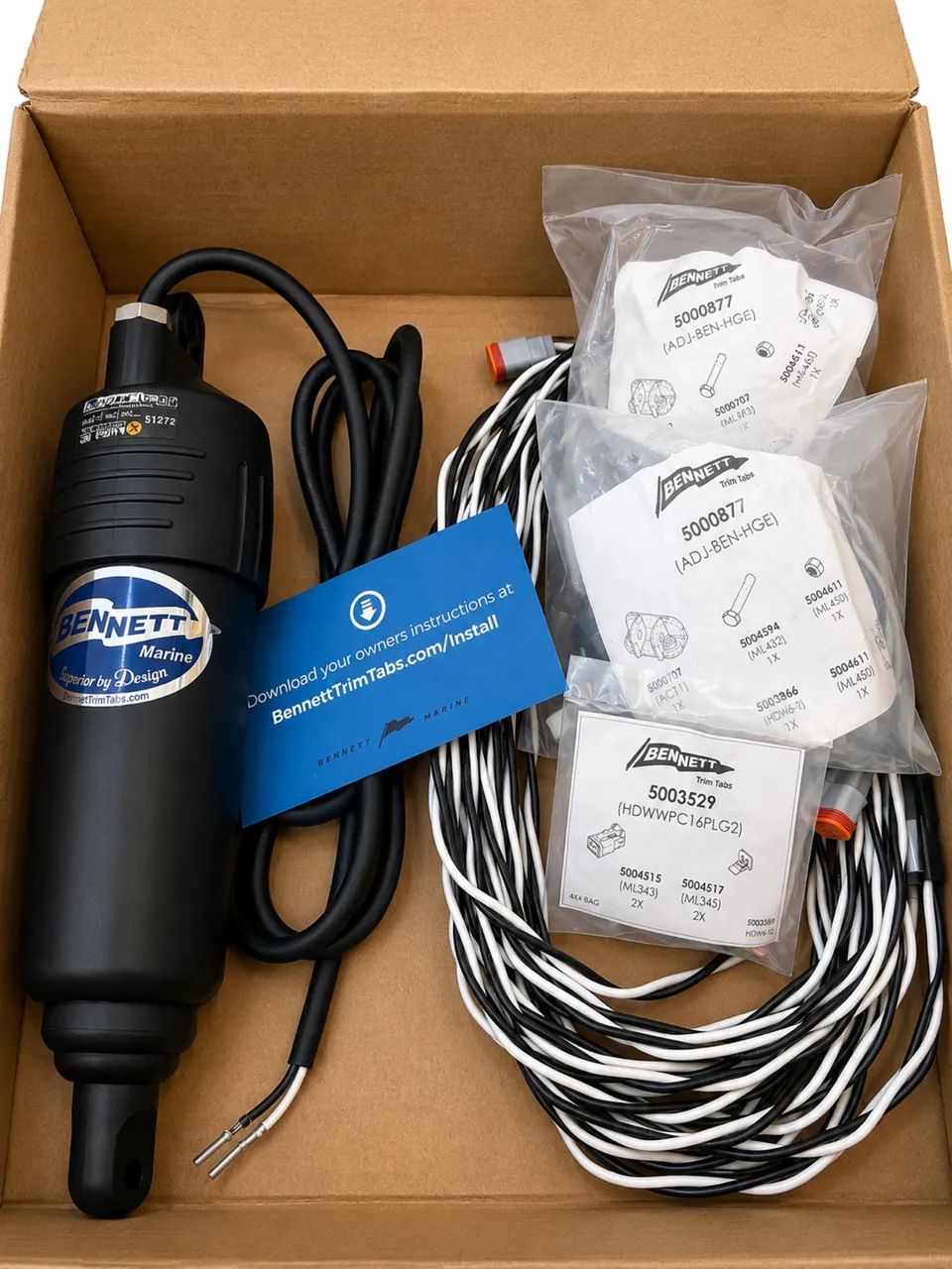 ATUADOR ELÉTRICO BENNETT MARINE ORIGINAL PARA FLAP (TRIM TAB) - NOVO E COMPLETO