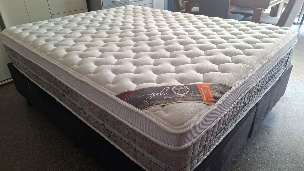 Cama box Queen size colchão castor molas ensacadas bambu  - Foto 2