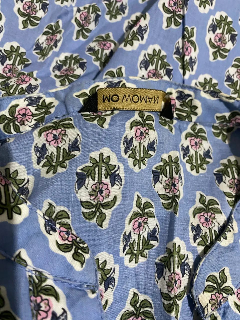 Vestido azul estampado de manga  - Foto 2