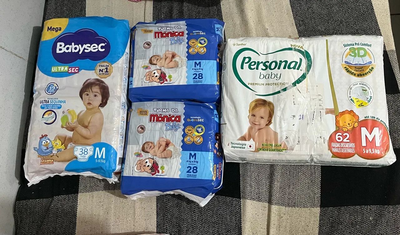 Super kit de fraldas básicas pro dia a dia. 