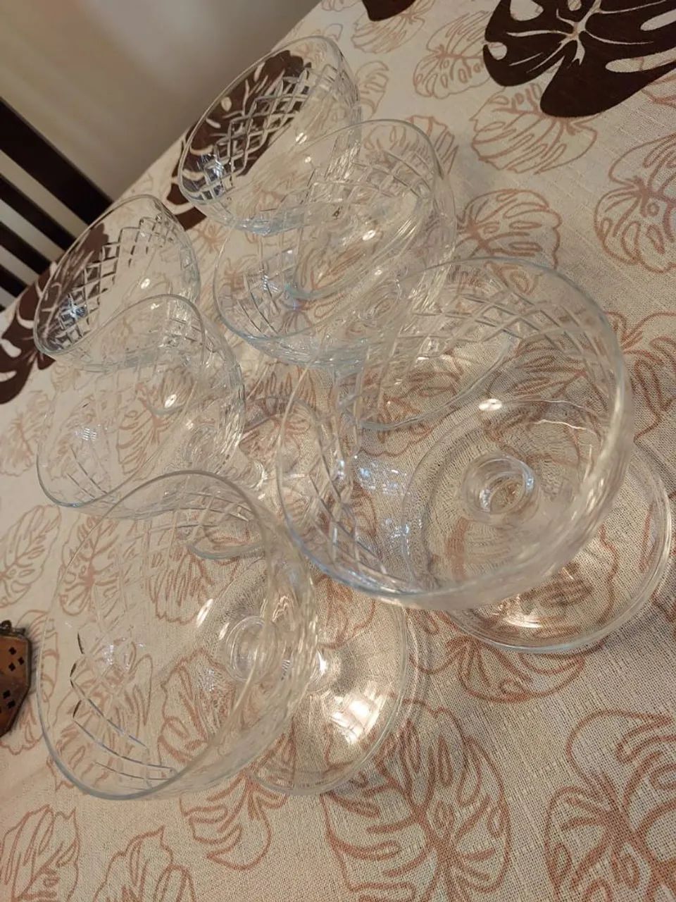 Jogo de 6 compoteiras de cristal importado - Foto 2