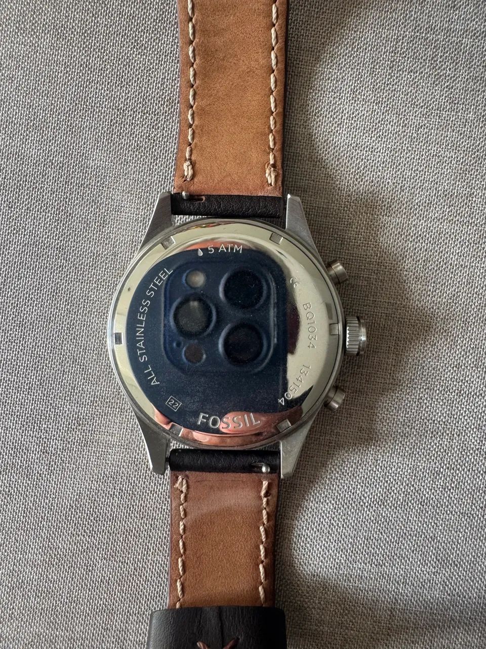 Relógio Fóssil Masculino Pulseira Couro Marrom  - Foto 2