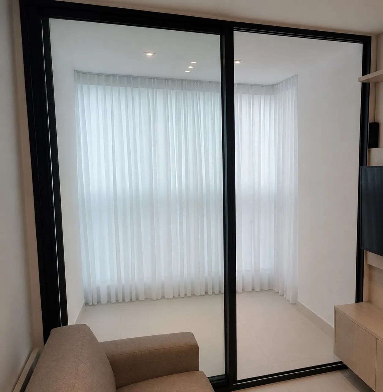 New Aluminum Black Sliding Glass Balcony Door - 2.25 x 2.60 m - Premium Line