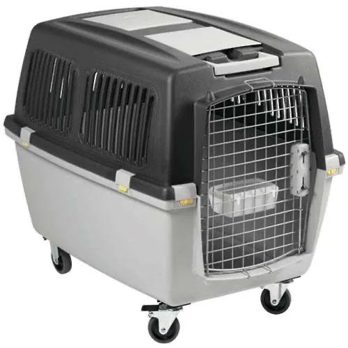 Caixa de Transporte Chalesco Gulliver Cinza Com Rodinhas para Cães e Gatos - Foto 4