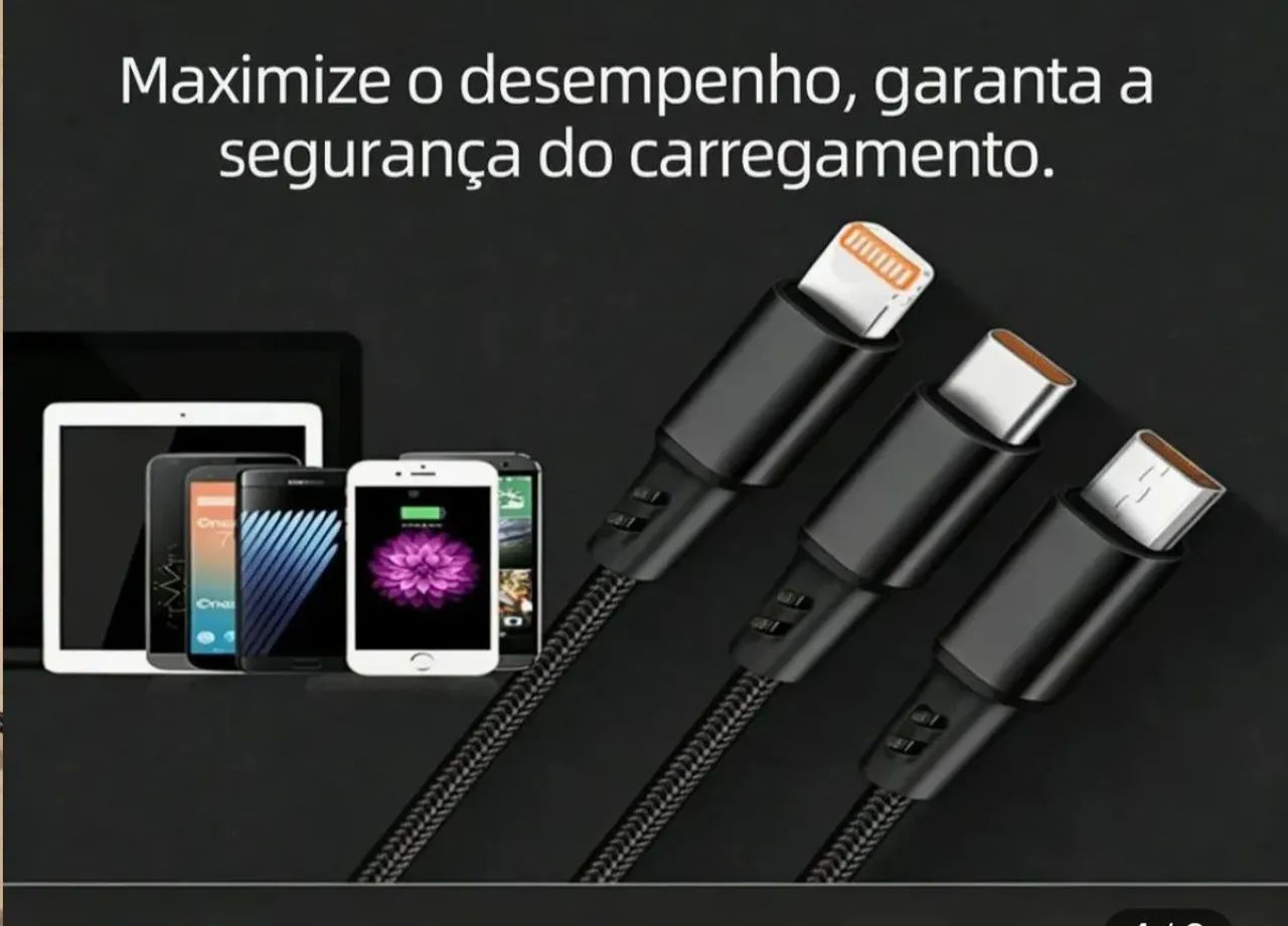 Cabo USB 3 em 1 - Foto 4