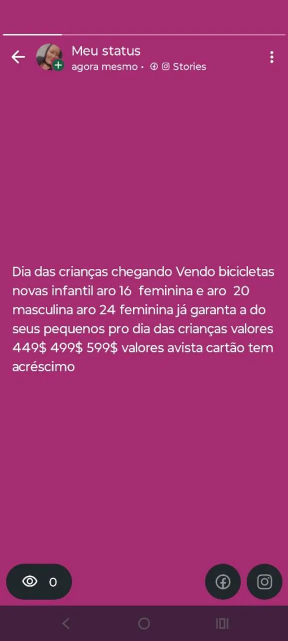 Mês das crianças bicicleta infantil 