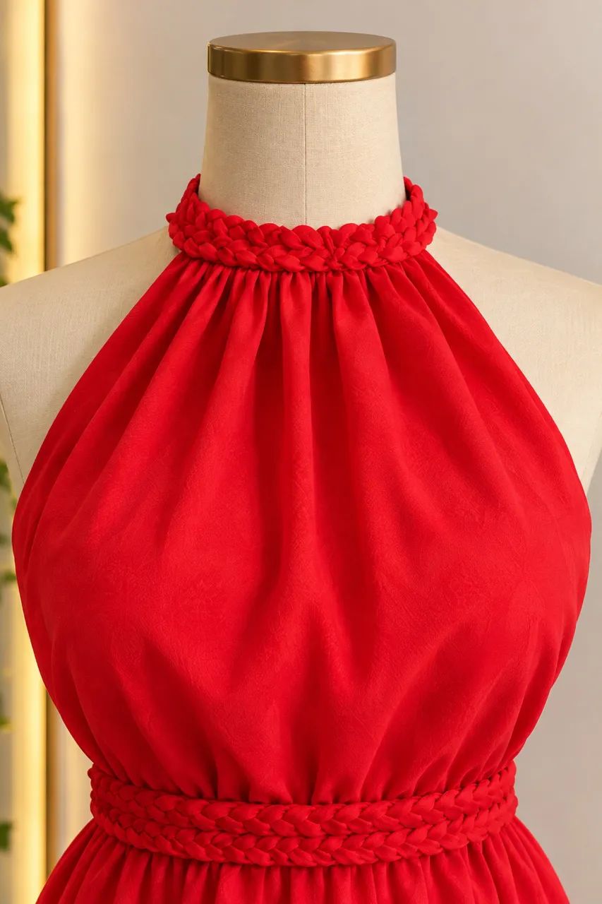 VESTIDO VERMELHO ELEGANTE 