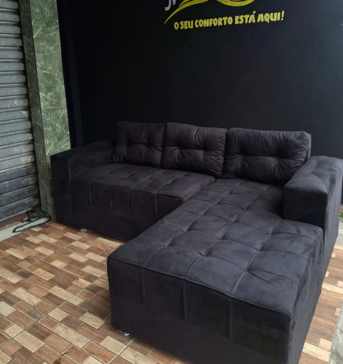 Sofá na Promoção com Puff - Foto 4