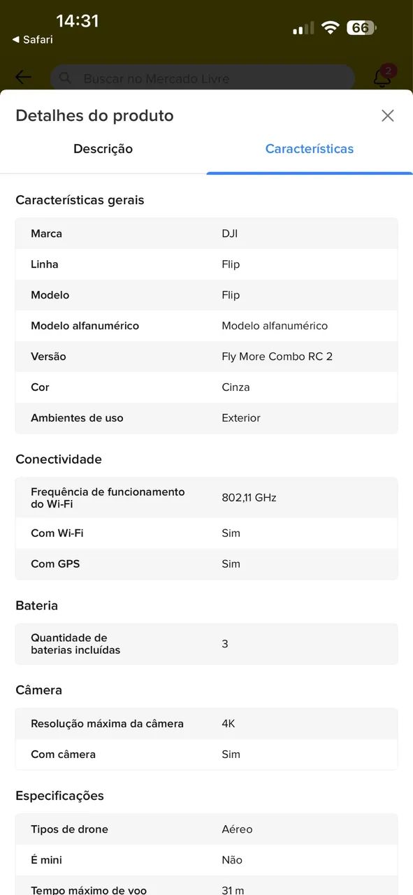 Combo Dji Flip Fly More DJI Rc 2 Cor cinza - Foto 3