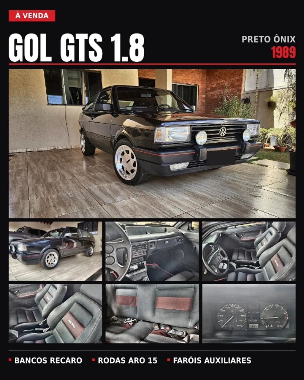 Volkswagen Gol Geração I GTS 1.8 8V Álcool Mec. 2P 1989
