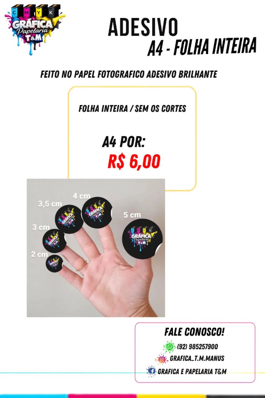 adesivos  com ou sem recorte