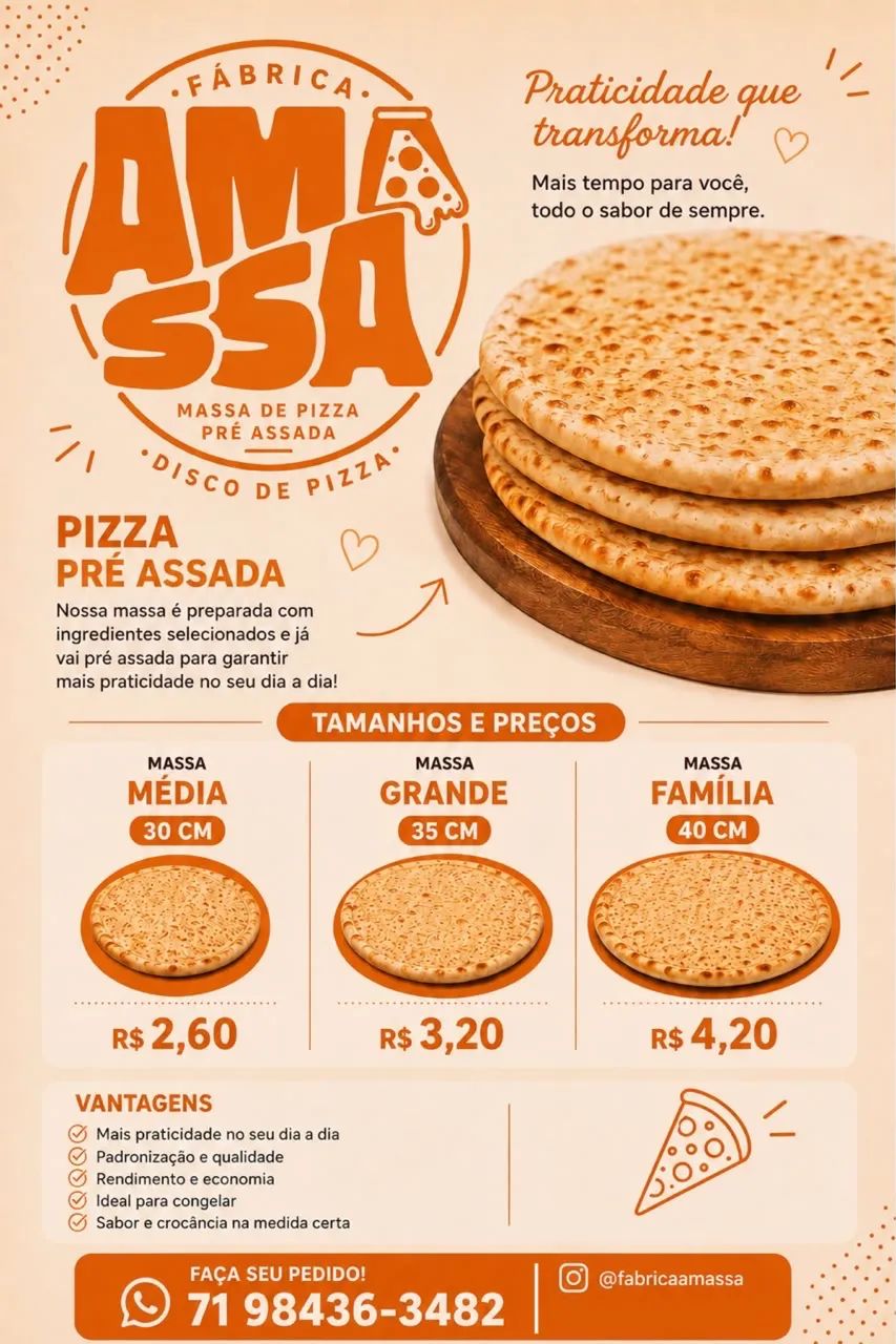 Massa de pizza pré assada - pizza pré assada 