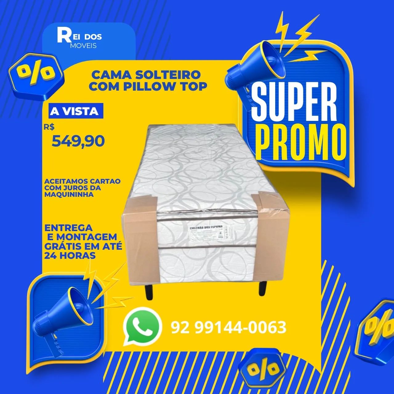 Cama box solteiro com pillow top 