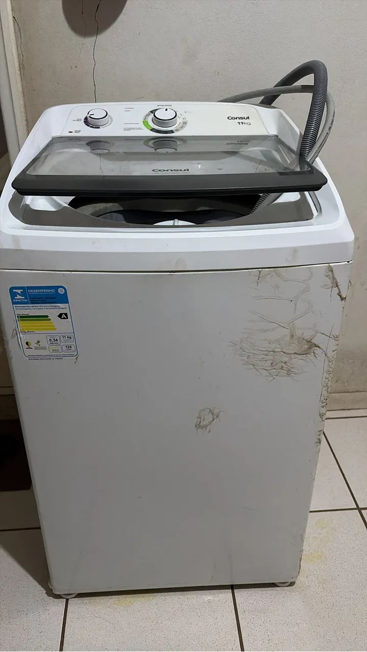 Máquina de lavar com defeito