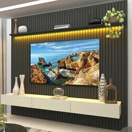 Painel para TV até 90 Polegadas 229x250cm Ripado com LED - Foto 5