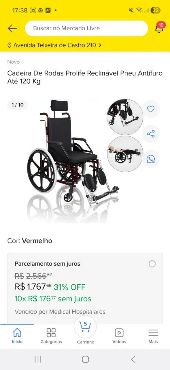 Cadeira de rodas semi nova  - Foto 4