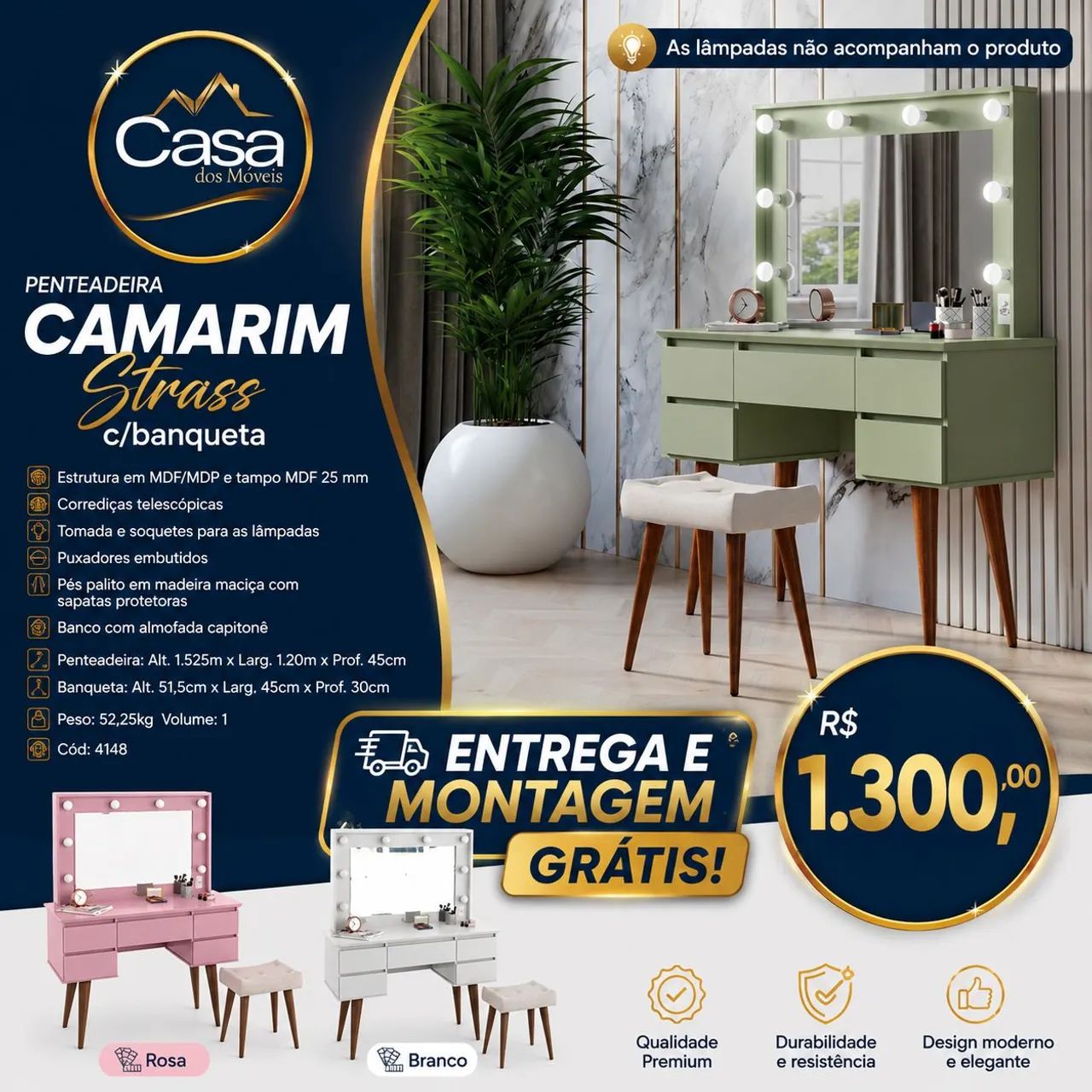 Penteadeira Camarim Strass 