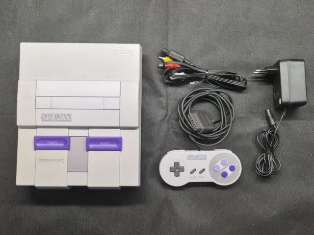 SNES Control Set - Super Nintendo Completo - Consoles de Vídeo Game ...