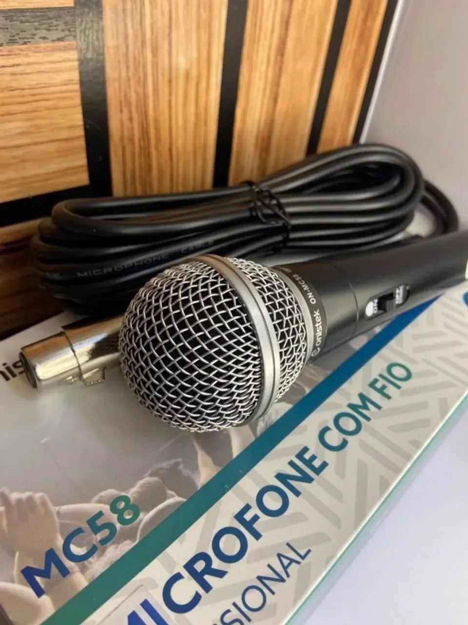 Microfone Com Fio Profissional Mc58 Onistek Cabo de 5m *ENTREGA GRÁTIS* - Foto 3