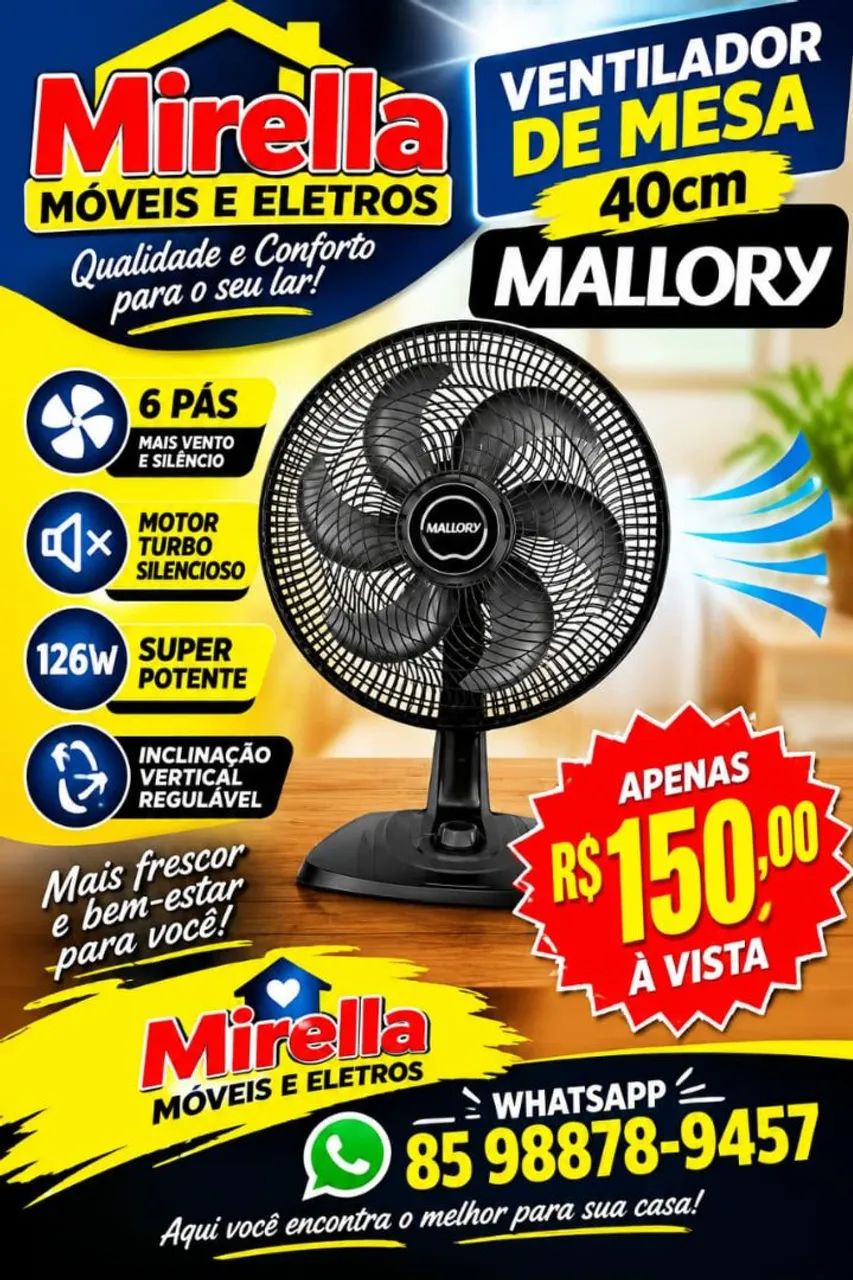 Ventilador mallory de mesa 
