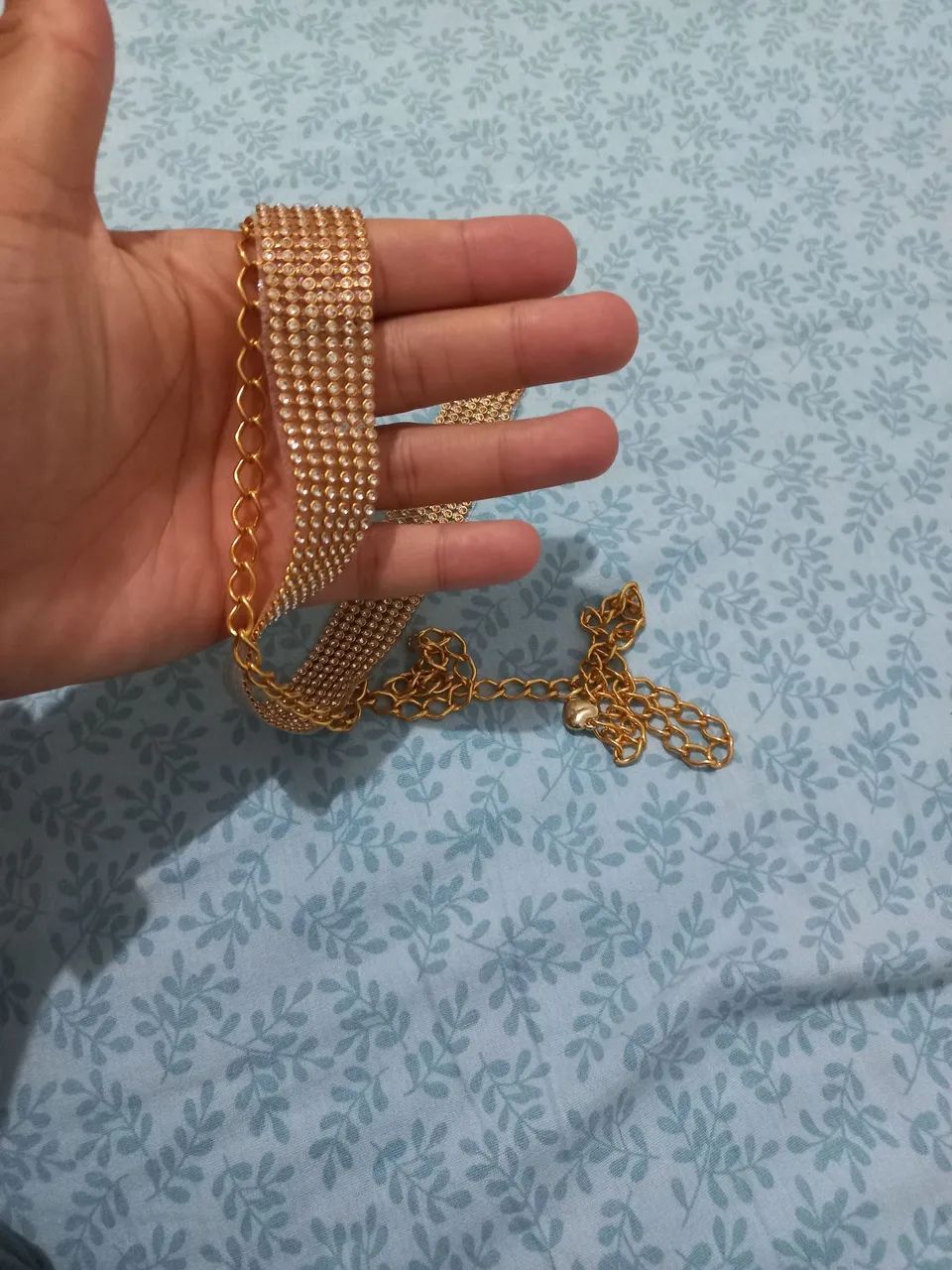 Cinto Feminino De Corrente Com Brilho 110cm - Foto 4