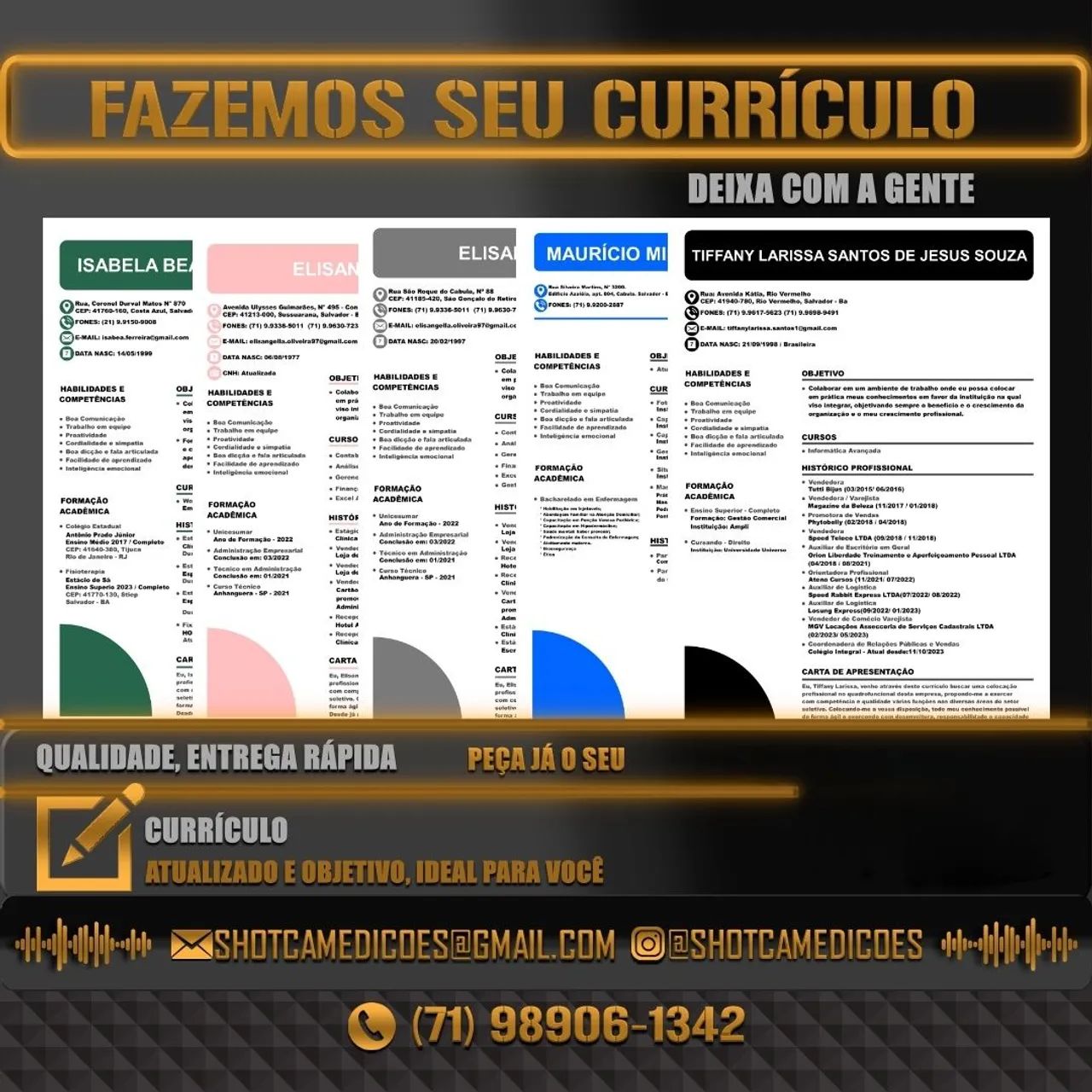 Fazemos Currículo - Ideal e Objetivo!